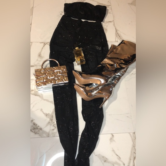 Two piece black mesh legging set - Picture 6 of 7